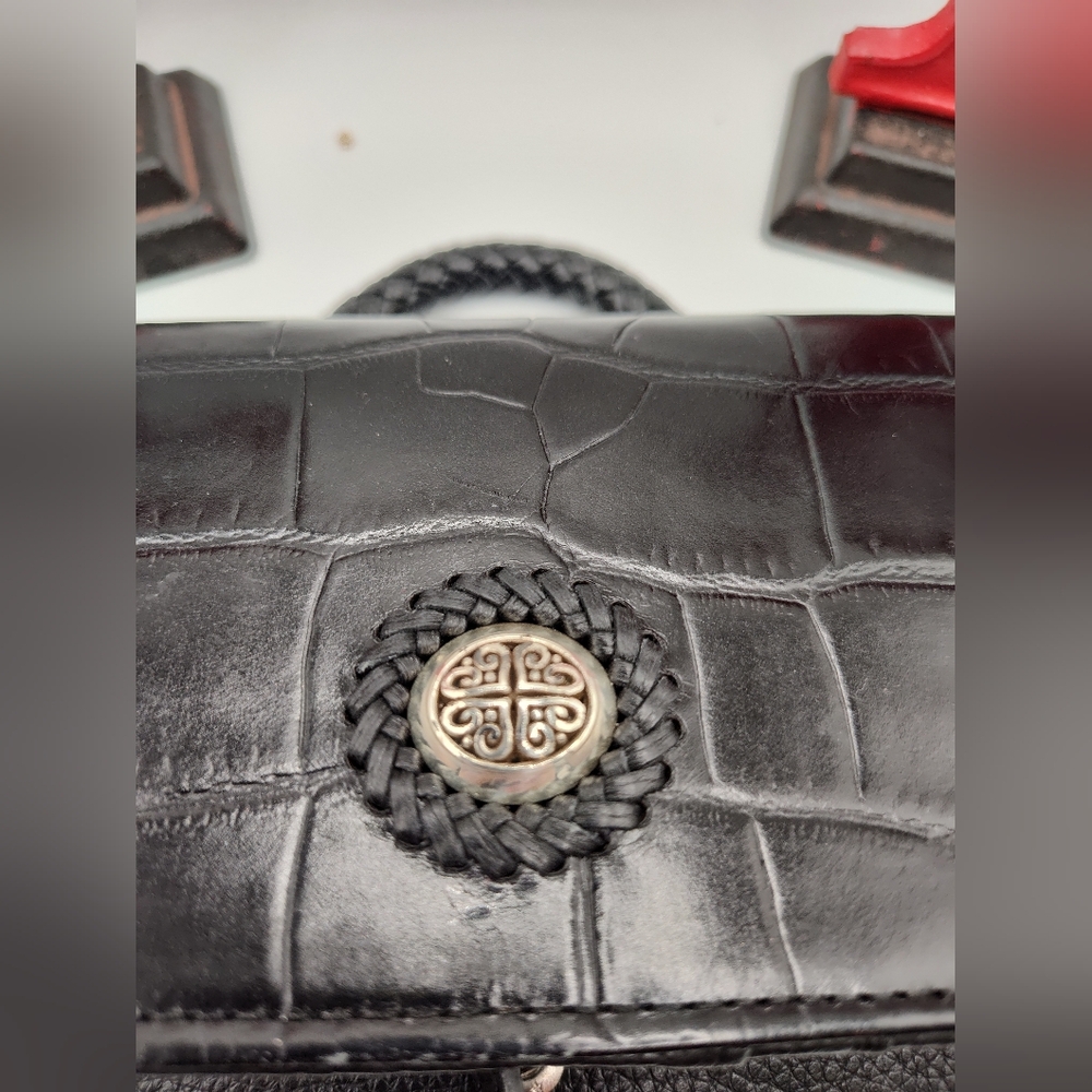 Brighton Black Croc-Embossed Small Wallet Purse - Picture 2 of 6
